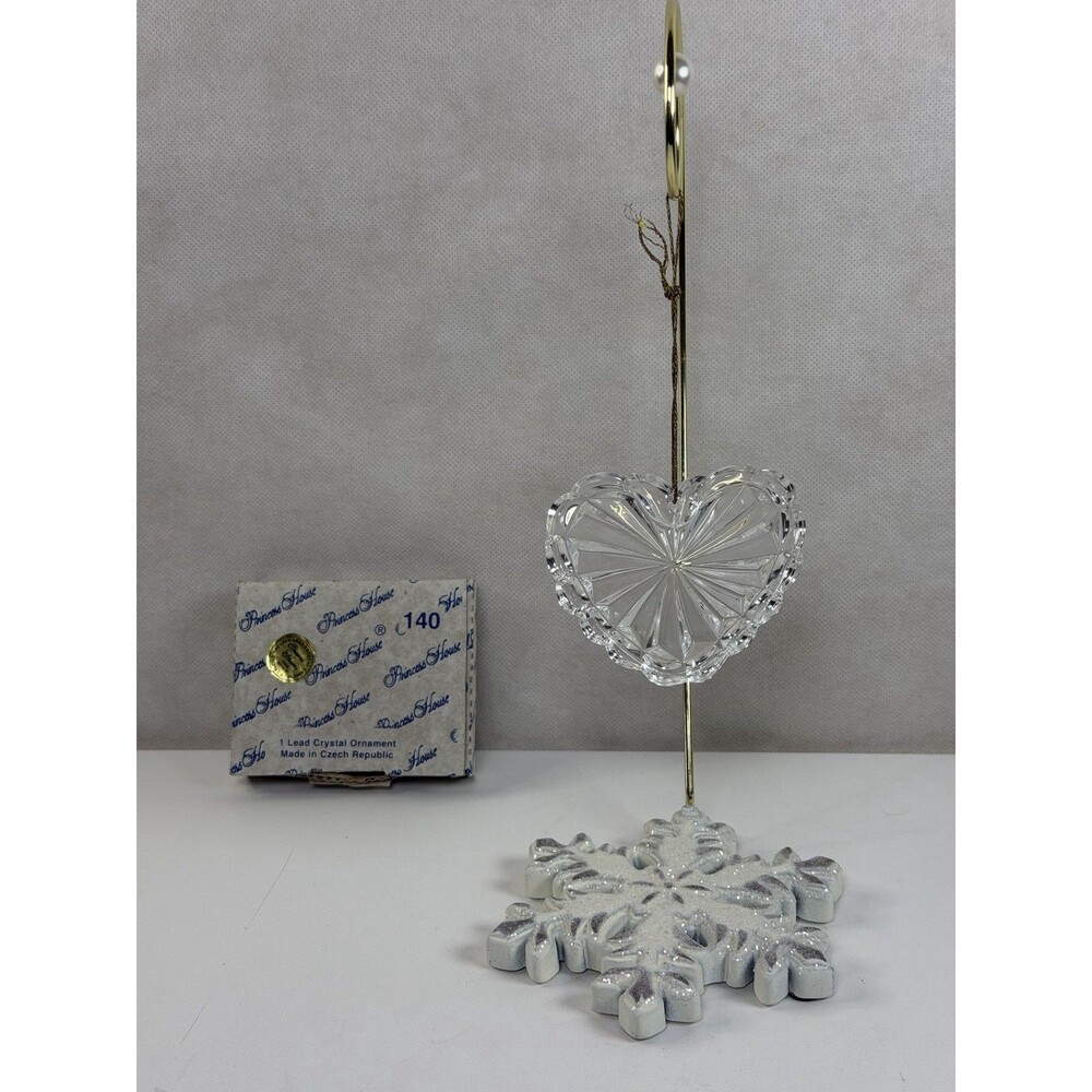 Vintage Princess House Lead Crystal Heart Christmas Ornament 140 Czech Republic